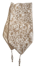 Luxury Table Runner Ivory & Gold Silk Jacquard Rubelli Fabric Les Indes Galantes Pattern