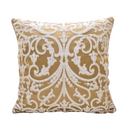 Ochre & Silver Silk Jacquard Serlio Rubelli Fabric - Handmade Decorative Pillow
