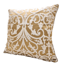 Ochre & Silver Silk Jacquard Serlio Rubelli Fabric - Handmade Decorative Pillow