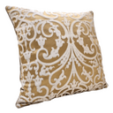 Ochre & Silver Silk Jacquard Serlio Rubelli Fabric - Handmade Decorative Pillow