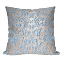 Handmade Decorative Pillow Made With Fortuny Fabric – Brilliant Blue & Silvery Gold Sevres Pattern