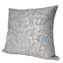 Handmade Decorative Pillow Made With Fortuny Fabric – Brilliant Blue & Silvery Gold Sevres Pattern