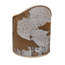 Wall Sconce Clip On Shield Shade in Bronze & Silver Jacquard Rubelli Fabric Sumi Pattern