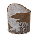 Wall Sconce Clip On Shield Shade in Bronze & Silver Jacquard Rubelli Fabric Sumi Pattern