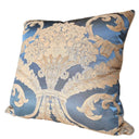 Rubelli Labuan Blue Silk Damask Fabric - Handmade Decorative Pillow