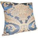 Rubelli Labuan Blue Silk Damask Fabric - Handmade Decorative Pillow