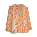 Fancy Square Lamp Shade Fortuny Fabric Burnt Apricot & Silvery Gold Barberini Pattern