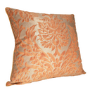 Handmade Decorative Pillow Made With Fortuny Fabric – Burnt Apricot & Silvery Gold Barberini Pattern