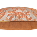 Handmade Decorative Pillow Made With Fortuny Fabric – Burnt Apricot & Silvery Gold Barberini Pattern