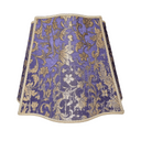 Fancy Square Lamp Shade Blue-Purple and Gold Silk Jacquard Rubelli Fabric Les Indes Galantes Pattern