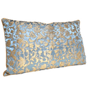 Sky Blue & Gold Silk Jacquard Les Indes Galantes Rubelli Fabric - Handmade Decorative Pillow