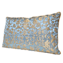 Sky Blue & Gold Silk Jacquard Les Indes Galantes Rubelli Fabric - Handmade Decorative Pillow