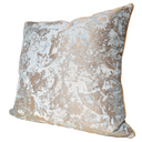 Handmade Decorative Pillow Made With Aqua Blue & Gold Jacquard Rubelli Fabric Mirage Pattern