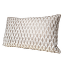 Handmade Decorative Pillow Made With Fortuny Fabric – Ivory & Gold Piumette Pattern