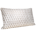 Handmade Decorative Pillow Made With Fortuny Fabric – Ivory & Gold Piumette Pattern
