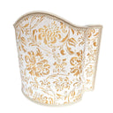 Venetian Lamp Shade in Fortuny Fabric Yellow & White Cimarosa Half Lampshade