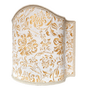 Venetian Lamp Shade in Fortuny Fabric Yellow & White Cimarosa Half Lampshade