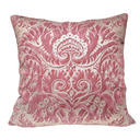 Handmade Decorative Pillow Made With Fortuny Fabric – Red & Silvery Gold Demedici Pattern