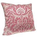 Handmade Decorative Pillow Made With Fortuny Fabric – Red & Silvery Gold Demedici Pattern