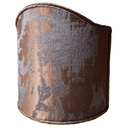 Wall Sconce Clip-On Shield Shade Lead Grey and Bronze Jacquard Rubelli Fabric Gritti Pattern Mini Lampshade