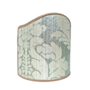 Clip-On Mini Lampshade Rubelli Ruzante Jade Silk Damask Fabric Shield Shade