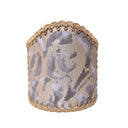 Wall Sconce Clip-On Lamp Shade Fortuny Fabric Grey & Silvery Gold Corone Pattern