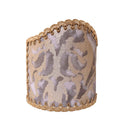 Wall Sconce Clip-On Lamp Shade Fortuny Fabric Grey & Silvery Gold Corone Pattern