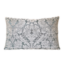 Handmade Decorative Pillow Made With Silk Brocatelle Rubelli Fabric Aqua Blue and Silver Tebaldo Pattern