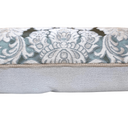 Handmade Decorative Pillow Made With Silk Brocatelle Rubelli Fabric Aqua Blue and Silver Tebaldo Pattern