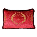 Handmade Decorative Pillow Made With Luigi Bevilacqua Red Silk Heddle Velvet Torcello Pattern