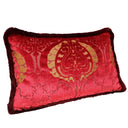 Handmade Decorative Pillow Made With Luigi Bevilacqua Red Silk Heddle Velvet Torcello Pattern