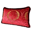 Handmade Decorative Pillow Made With Luigi Bevilacqua Red Silk Heddle Velvet Torcello Pattern