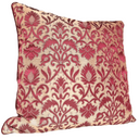 Handmade Decorative Pillow Made With Antique Red Silk Brocatelle Luigi Bevilacqua Fabric Rinascimento Pattern