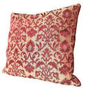 Handmade Decorative Pillow Made With Antique Red Silk Brocatelle Luigi Bevilacqua Fabric Rinascimento Pattern