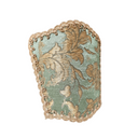 Wall Sconce Venetian Clip On Shield Shade in Green and Gold Silk Jacquard Rubelli Les Indes Galantes Pattern