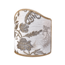 Wall Sconce Clip-On Shield Shade Off-White and Gold Silk Brocade Madama Butterfly Rubelli Fabric Mini Lampshade