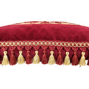 Handmade Decorative Pillow Made With Red Rubelli Velvet With Luigi Bevilacqua Leoni Persiani Framed Front Panel - 1