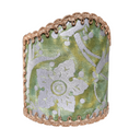 Wall Sconce Clip-On Shield Shade Fortuny Fabric Persepolis in Green and Gold Half Lampshade
