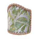 Wall Sconce Clip-On Shield Shade Fortuny Fabric Persepolis in Green and Gold Half Lampshade