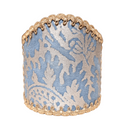 Wall Sconce Clip-On Shield Shade Fortuny Solimena in Slate Bliue and Silvery Gold