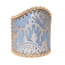 Wall Sconce Clip-On Shield Shade Fortuny Solimena in Slate Bliue and Silvery Gold