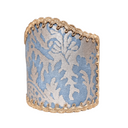 Wall Sconce Clip-On Shield Shade Fortuny Solimena in Slate Bliue and Silvery Gold