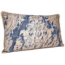 Handmade Decorative Pillow Made With Fortuny Fabric – Midnight Blue & Silvery Gold Dandolo Pattern