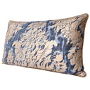 Handmade Decorative Pillow Made With Fortuny Fabric – Midnight Blue & Silvery Gold Dandolo Pattern