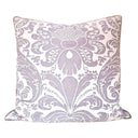 Handmade Decorative Pillow Made With Fortuny Fabric – Lavender & White Caravaggio Pattern