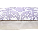 Handmade Decorative Pillow Made With Fortuny Fabric – Lavender & White Caravaggio Pattern