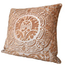 Handmade Decorative Pillow Made With Fortuny Fabric – Warm French Brown & Gold Orsini Pattern