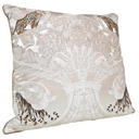Rubelli Sandokan Ivory Silk Damask Fabric - Handmade Decorative Pillow
