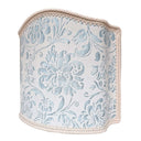 Venetian Half Lampshade in Fortuny Fabric French Blue & Antique White Cimarosa Pattern