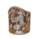 Wall Sconce Clip On Shield Shade in Bronze & Silver Silk Jacquard Rubelli Les Indes Galantes Pattern